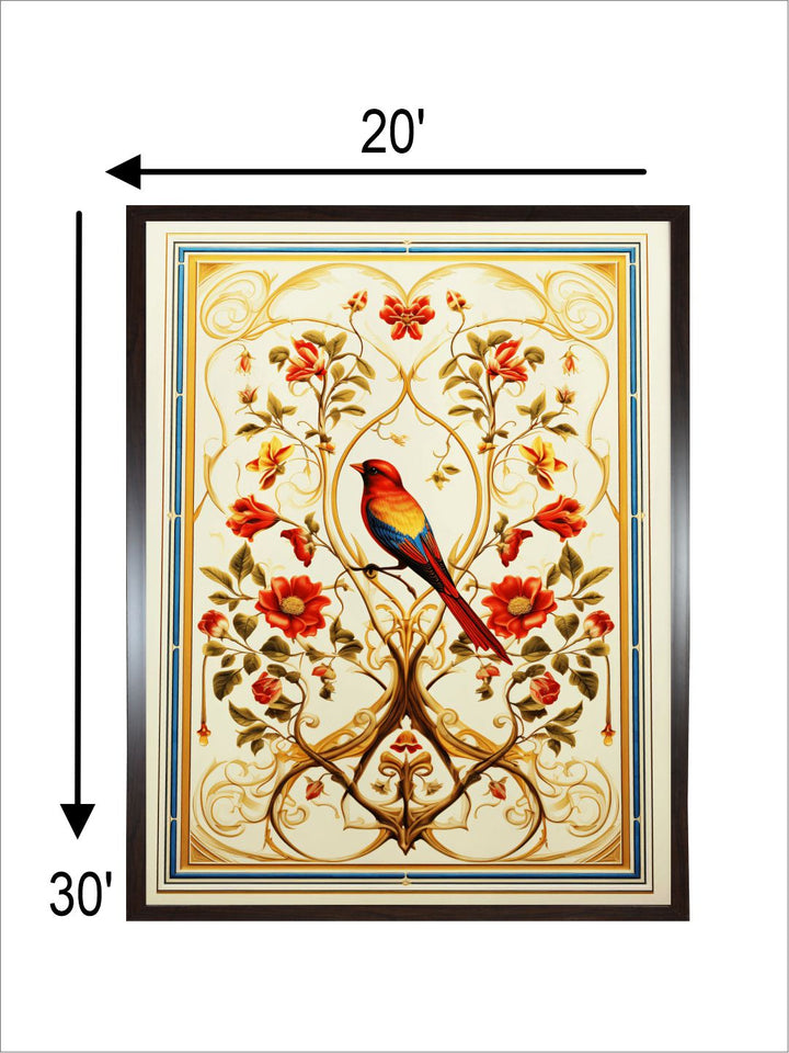 Bird Floral Painting Vintage