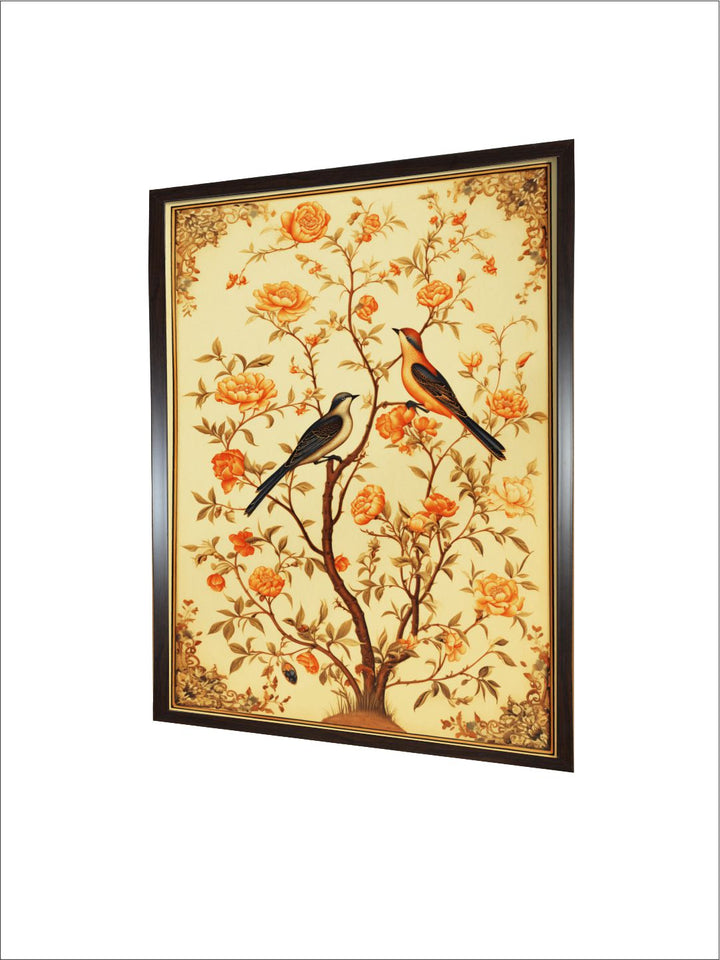Pichwai Bird Floral Wallart