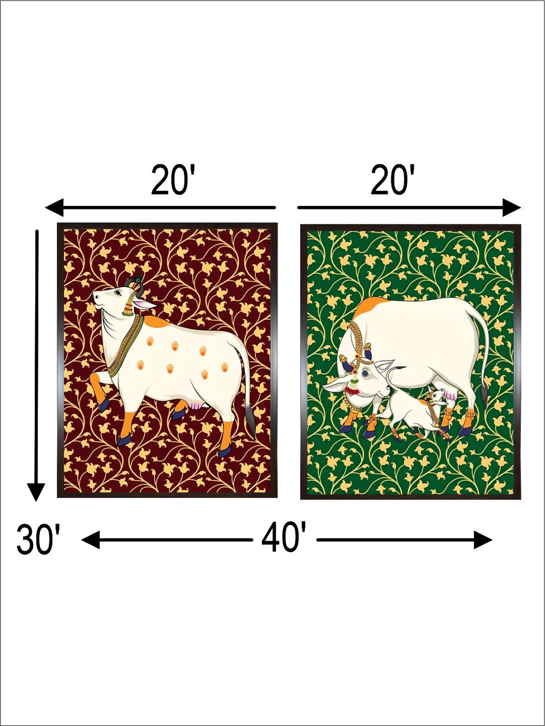 Pichwai Cow set of 2 painting