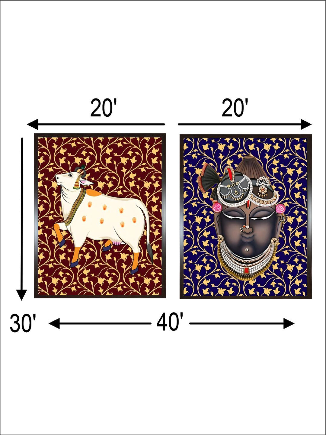 Shrinathji Pichwai Cow set of 2