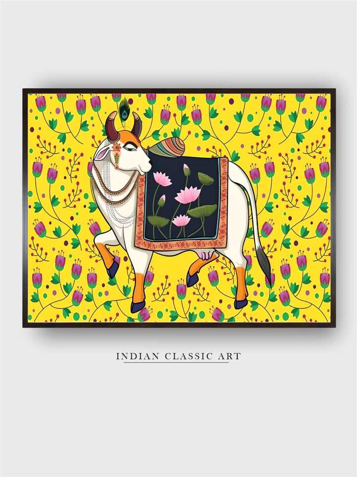 Indian Folk Art cow painting