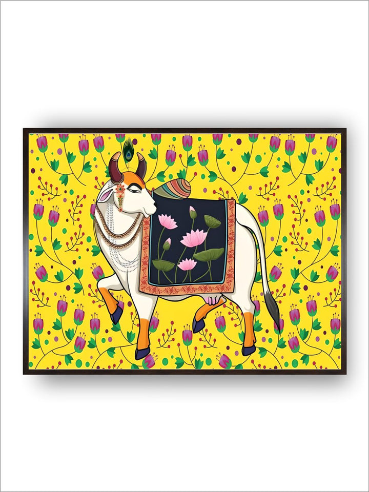 Indian Folk Art cow painting