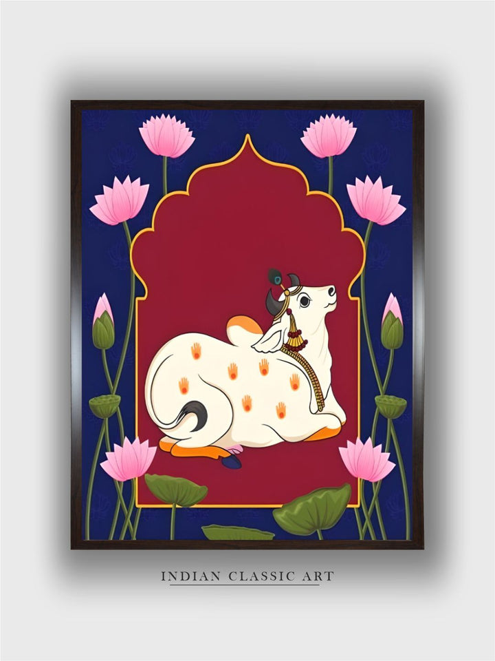 Indian Pichwai cow painting