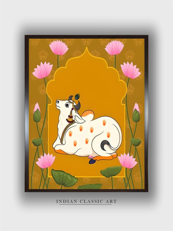 Indian Pichwai cow painting