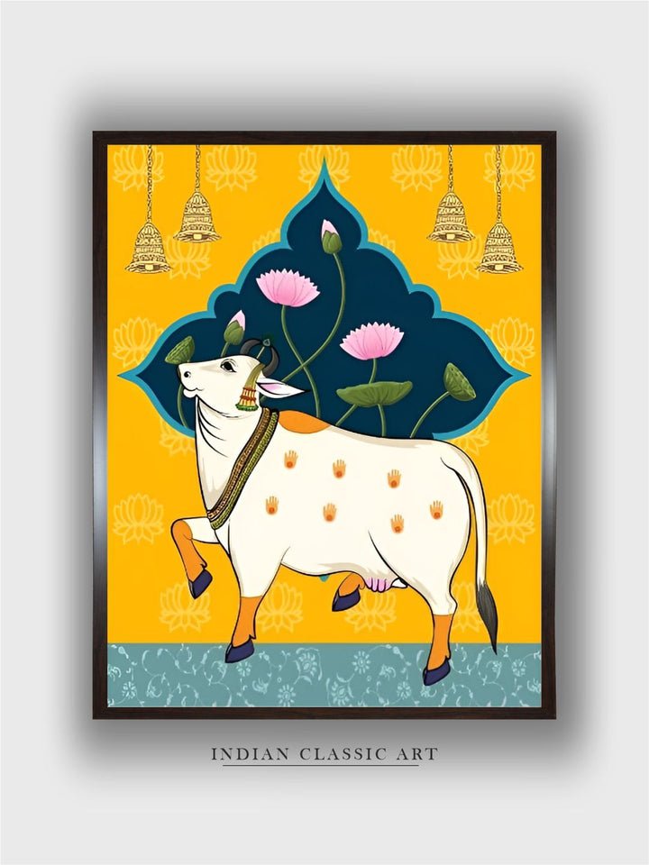 Indian art Pichwai cow