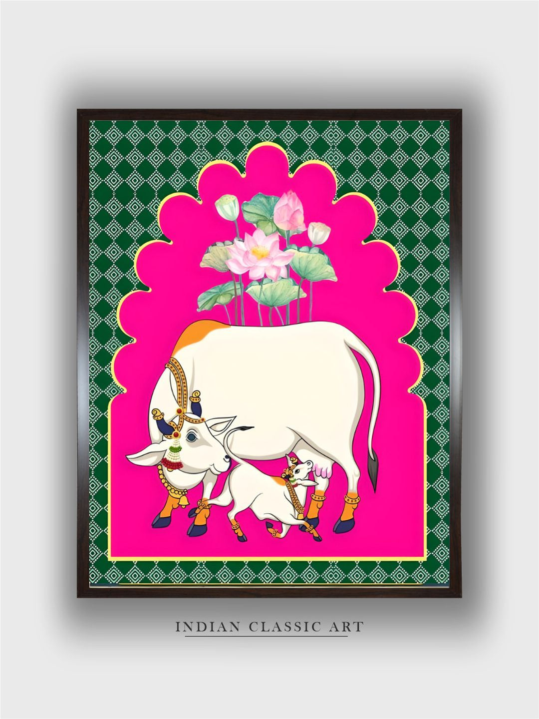 Indian Pichwai cow painting