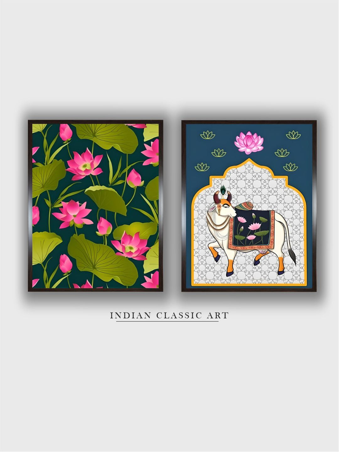 Set of 2, Pichwai cow painting