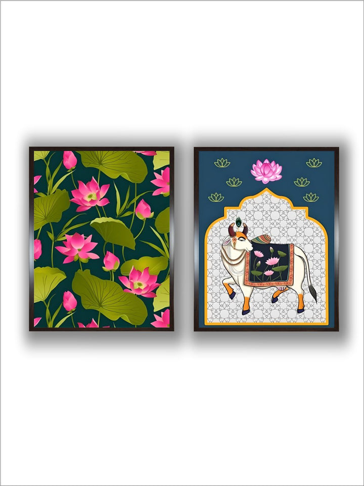 Set of 2, Pichwai cow painting