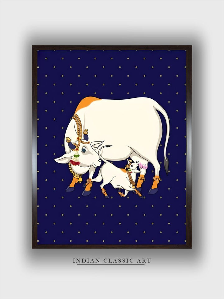 Indian Pichwai cow painting