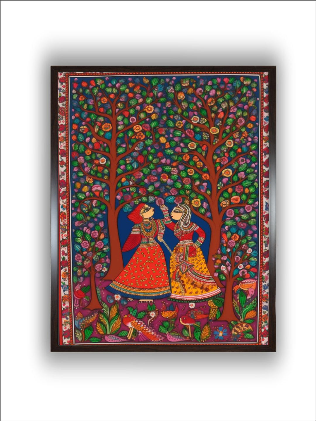 Women and Birds in Madhubani Splendor