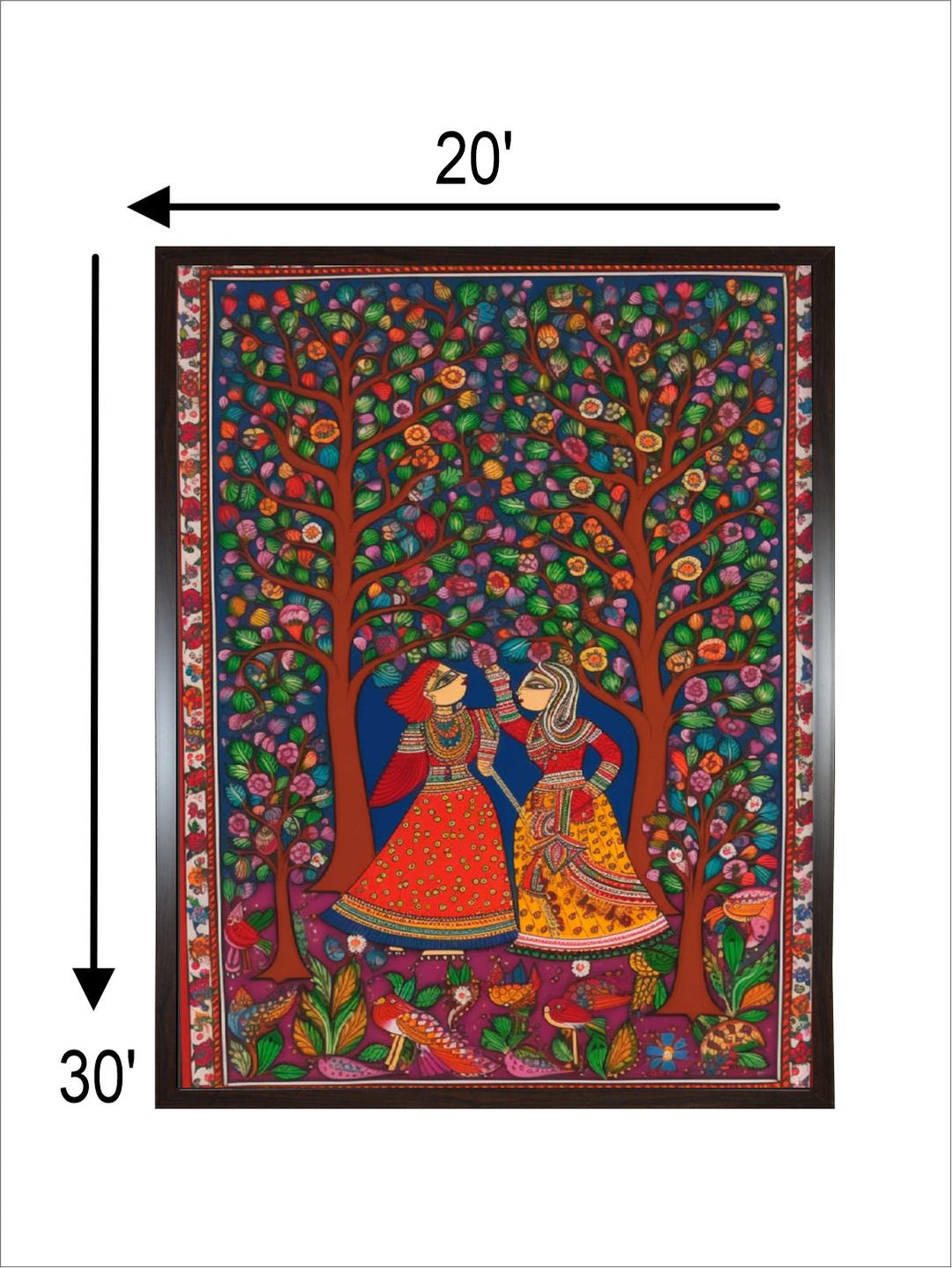 Women and Birds in Madhubani Splendor