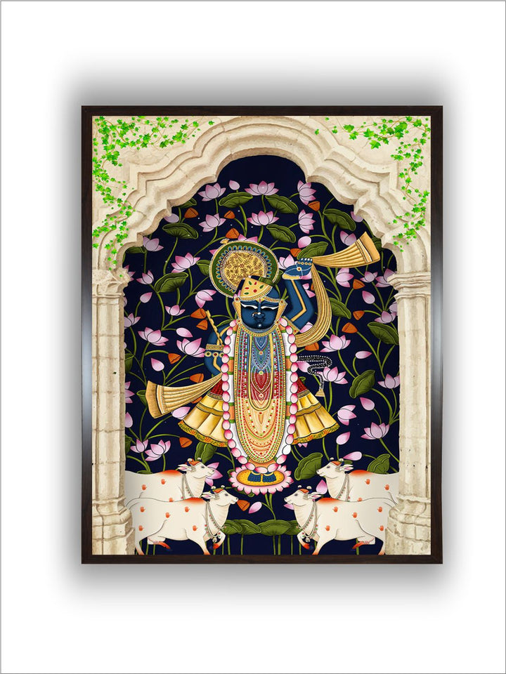 Shreenath ji Kamal Talai Cow painting