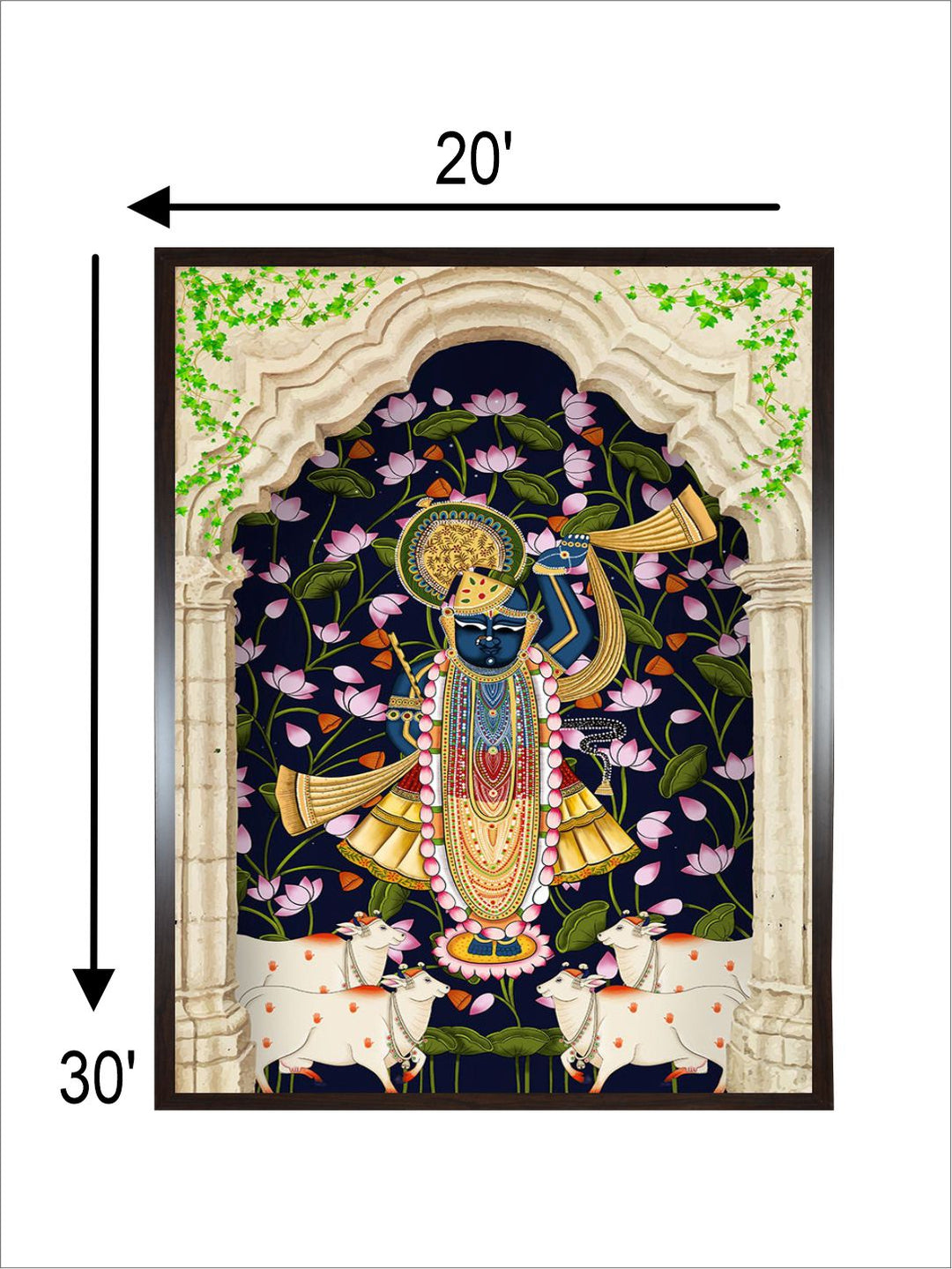 Shreenath ji Kamal Talai Cow painting