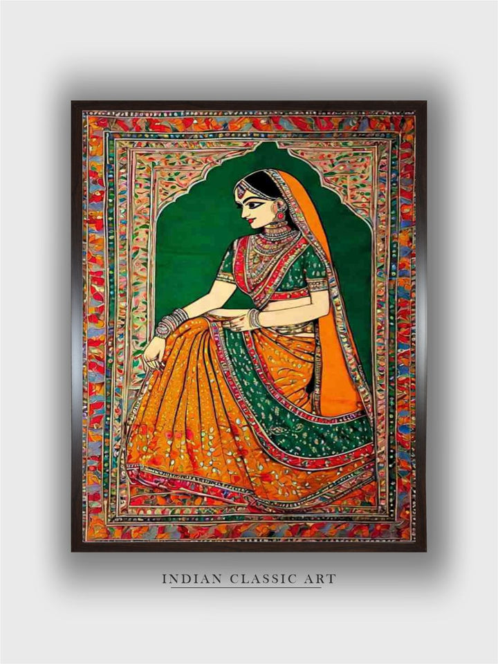 Madhubani Royal Lady Art