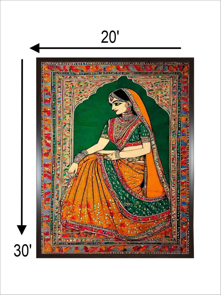 Madhubani Royal Lady Art