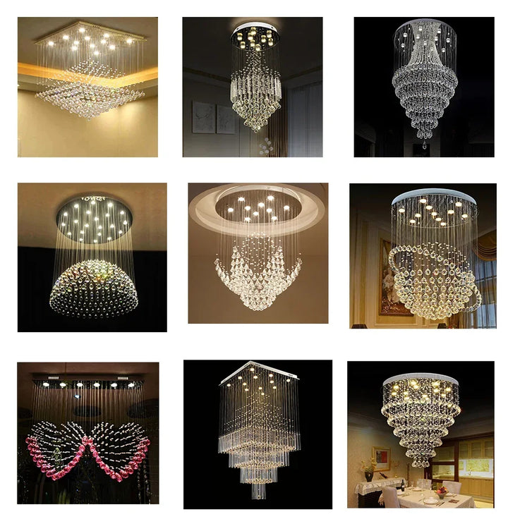 light blue and grey color blown glass chandelier dining room hotel lobby decoration