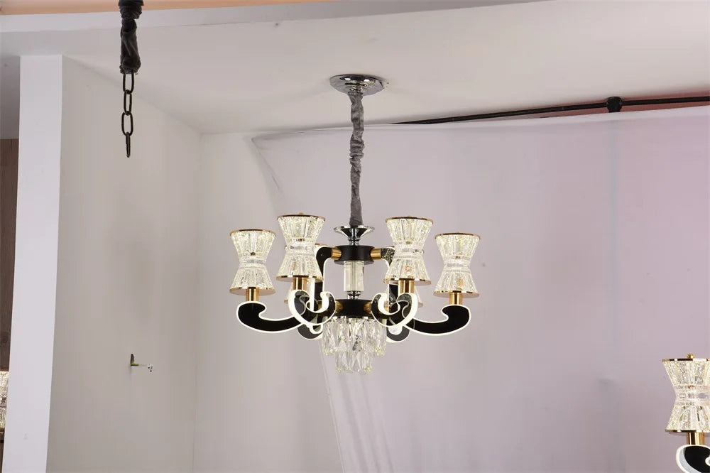 Hotel Custom Modern Style Fish Design Decoration Hall Wedding Large Glass Contemporary Led Chandelier