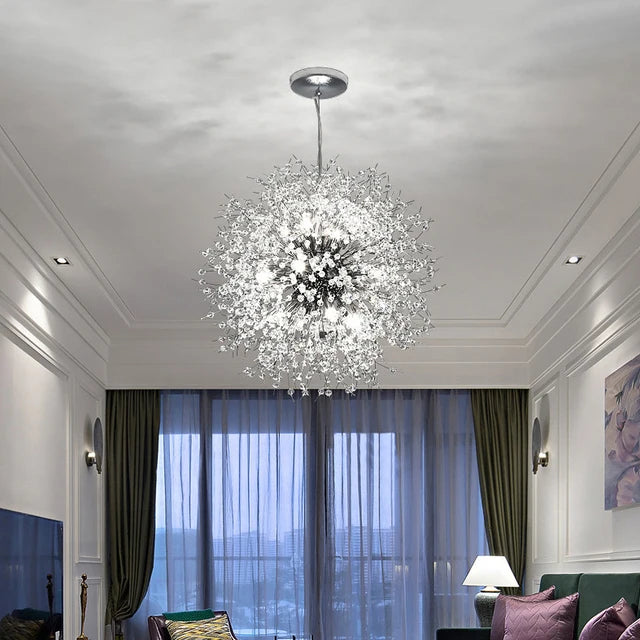 Living room large round led pendant light kitchen restaurant hanging lamp hotel bedroom modern gold luxury k9 crystal chandelier