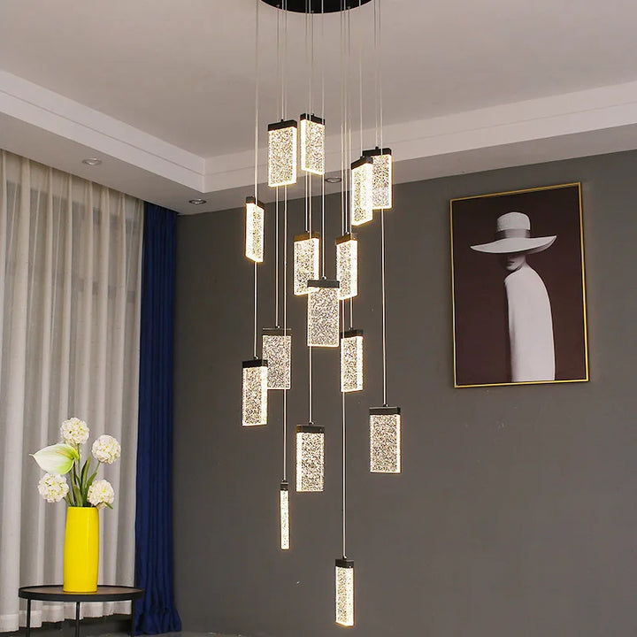 Hotel Custom Modern Style Fish Design Decoration Hall Wedding Large Glass Contemporary Led Chandelier