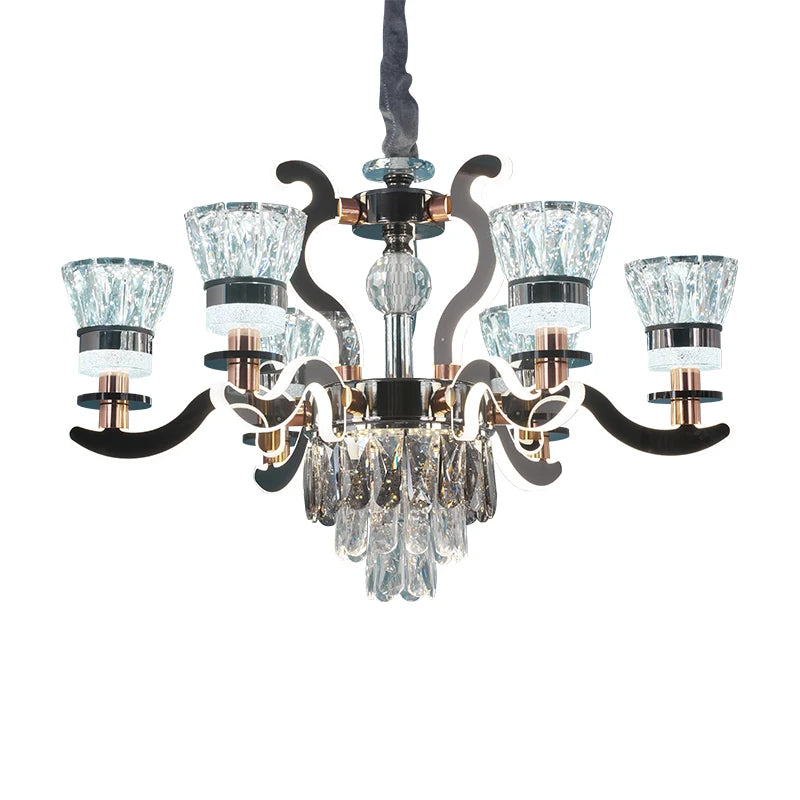 Hotel Custom Modern Style Fish Design Decoration Hall Wedding Large Glass Contemporary Led Chandelier