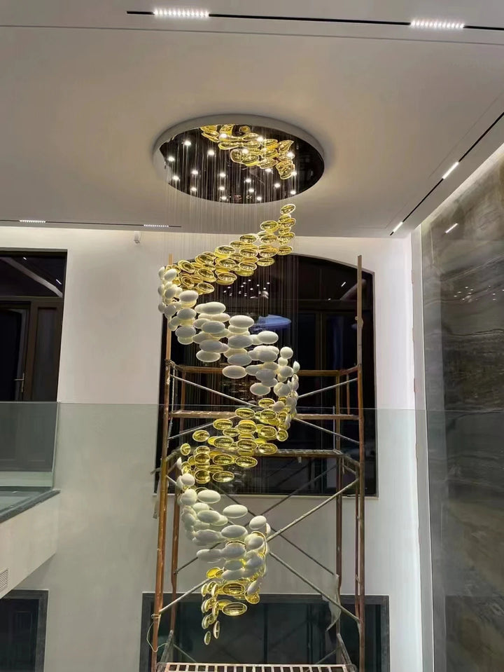 French Country Modern Led Decorative Rectangle Fixture Lamp Home Ceiling Blown Glass Bubble Ball Pendant Light Branch Chandelier