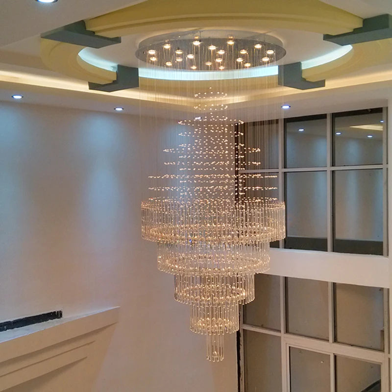 Hotel Custom Modern Style Fish Design Decoration Hall Wedding Large Glass Contemporary Led Chandelier