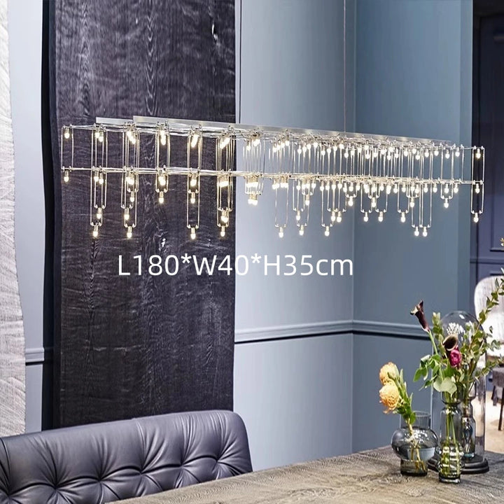 Minimalist Plated Champagne Gold Luxury Modern Chandeliers Suspended Mounted Led Pendant Lights