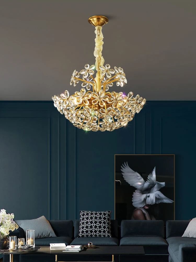 2023 Gold Hanging Chandelier Light Modern Crystal Led Ceiling Pendant Luxury Nordic Decoration Chandelier Modern For Living Room