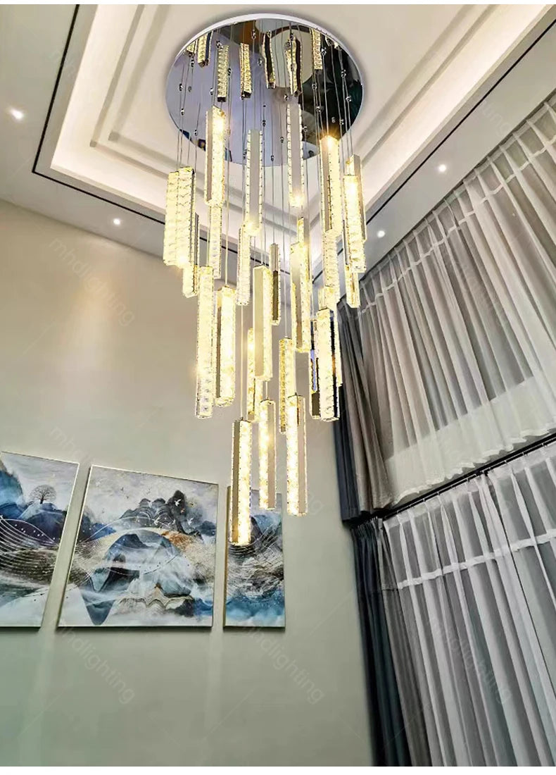 light blue and grey color blown glass chandelier dining room hotel lobby decoration