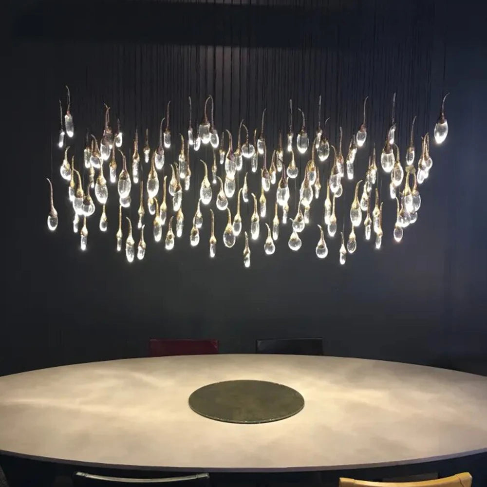 Hot Sale Custom Luxury Ginko Biloba Leaf Ceramic Chandelier for Hotel Lobby Hall Villa Living Room Dining Table