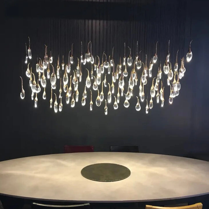 Hot Sale Custom Luxury Ginko Biloba Leaf Ceramic Chandelier for Hotel Lobby Hall Villa Living Room Dining Table