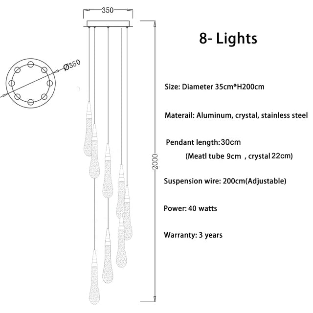 French Country Modern Led Decorative Rectangle Fixture Lamp Home Ceiling Blown Glass Bubble Ball Pendant Light Branch Chandelier