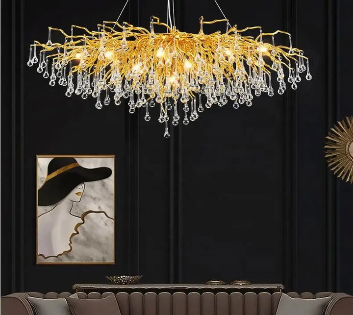 Modern LED Customize Large Hanging Ceiling Pendant Light Hotel Foyer Luxury Crystal Chandelier