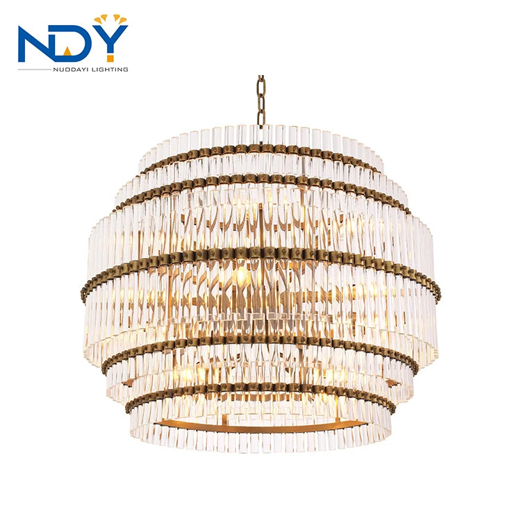 High quality luxury crystal chandelier villa living room lighting decoration LED ceiling chandelier