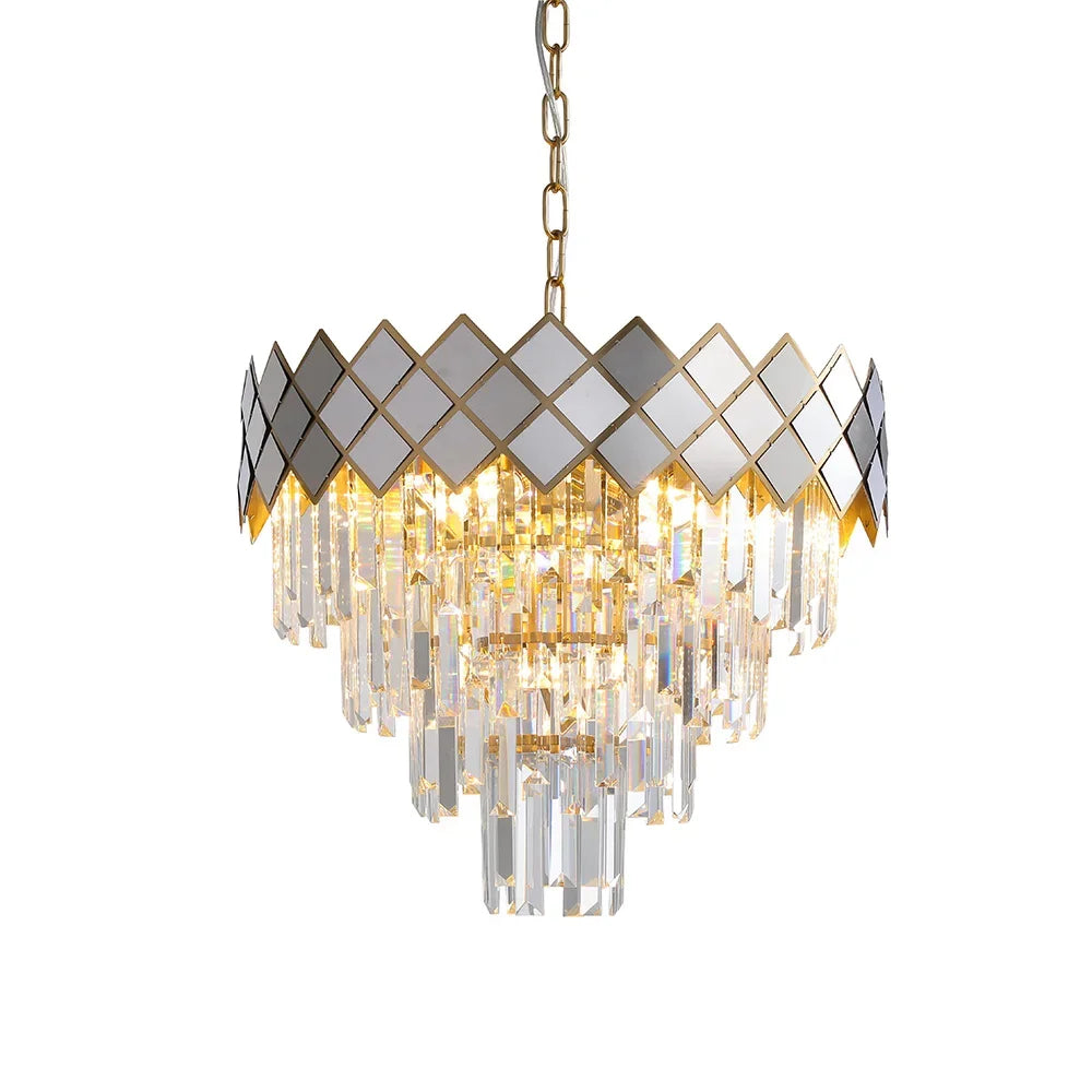 Rotating Staircase Crystal Chandelier Lighting Decoration Living Pendant Lamp Room Restaurant LED Luxury Modern Pendant Light