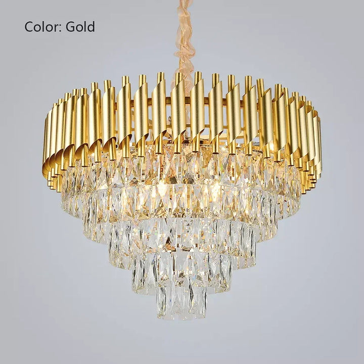 Rotating Staircase Crystal Chandelier Lighting Decoration Living Pendant Lamp Room Restaurant LED Luxury Modern Pendant Light