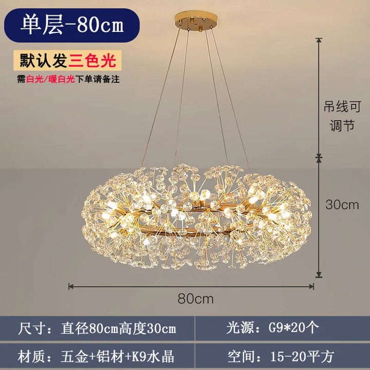 High Quality Double-layer Aluminum PVC Minimalist Curve Hanging Light Stable Adjustable Wire Dimmable LED Chandelier