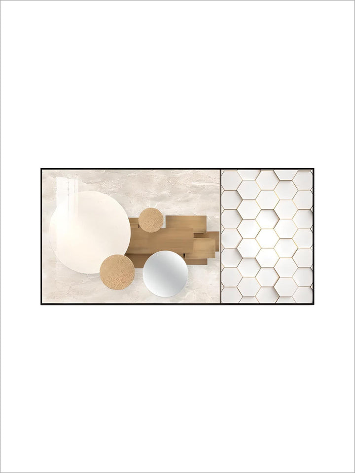 Modern Aesthetics Abstract Sun & Moon Wall Art Fine Art Canvas Prints Pictures For Luxury Loft Living Room Dining Room Lifestyle Art Decor