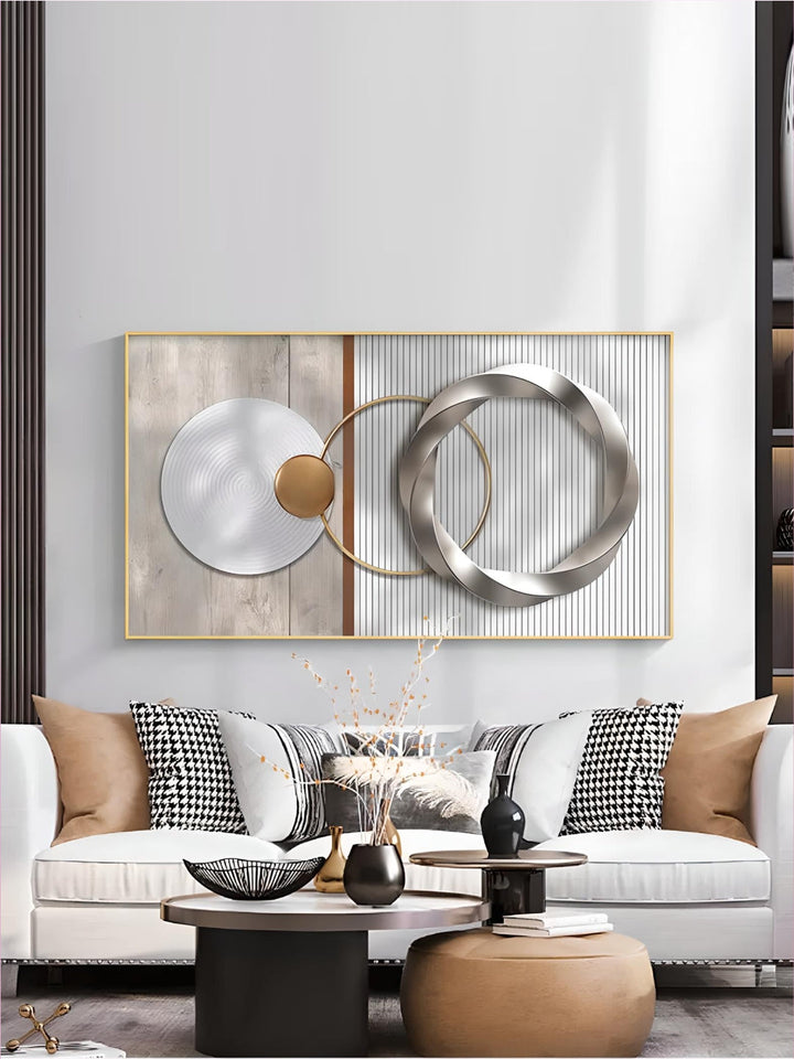 Modern Aesthetics Abstract Sun & Moon Wall Art Fine Art Canvas Prints Pictures For Luxury Loft Living Room Dining Room Lifestyle Art Decor