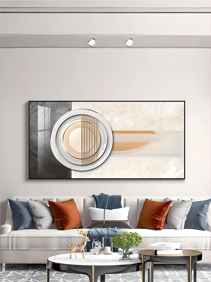 Modern Aesthetics Abstract Sun & Moon Wall Art Fine Art Canvas Prints Pictures For Luxury Loft Living Room Dining Room Lifestyle Art Decor