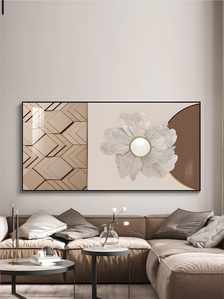 Modern Aesthetics Abstract Sun & Moon Wall Art Fine Art Canvas Prints Pictures For Luxury Loft Living Room Dining Room Lifestyle Art Decor
