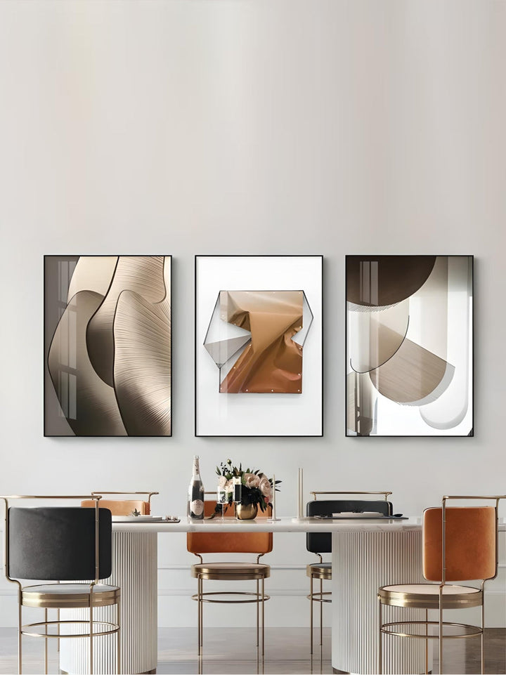 Modern Aesthetics Abstract Geometry Wall Art Fine Art Canvas Prints Pictures For Luxury Apartment Living Room Dining Room Entrance Foyer Art Decor