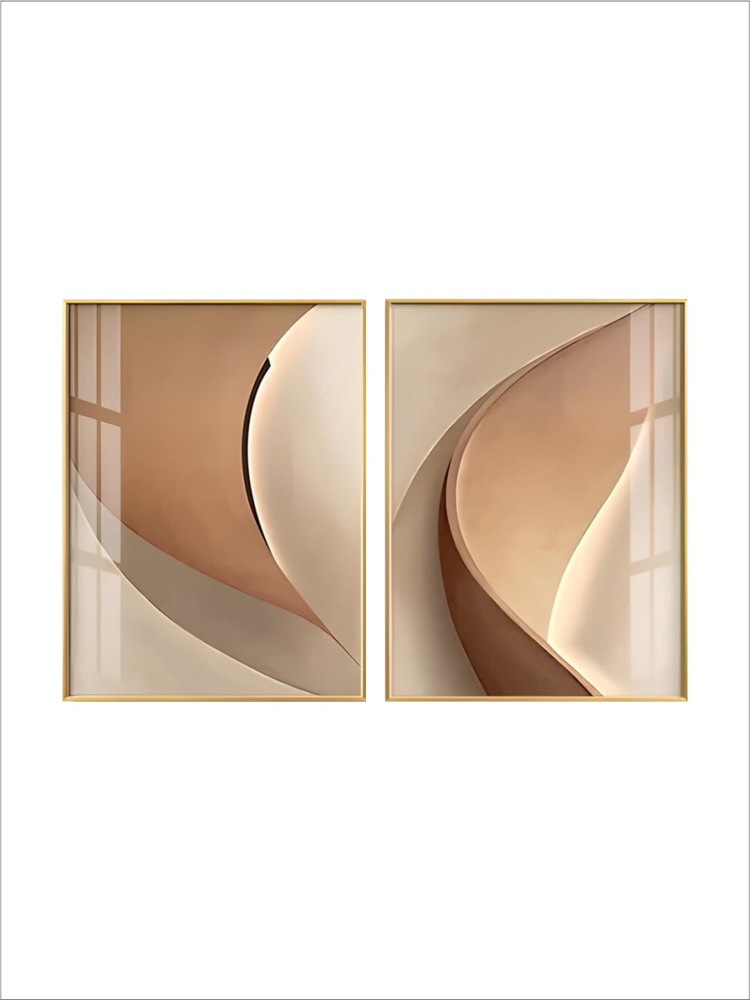 Abstract Terracotta Curves Modern Minimalist Wall Art Fine Art Canvas Prints Pictures For Living Room Hotel Room Contemporary Interior Design