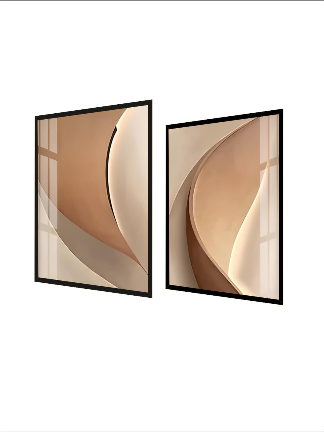 Abstract Terracotta Curves Modern Minimalist Wall Art Fine Art Canvas Prints Pictures For Living Room Hotel Room Contemporary Interior Design