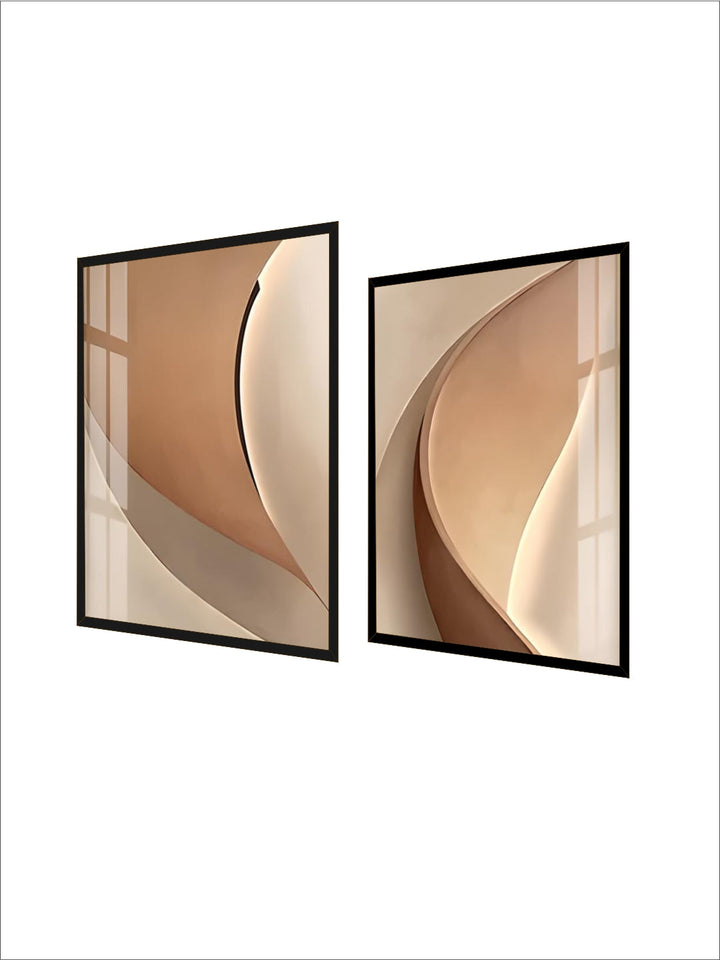 Abstract Terracotta Curves Modern Minimalist Wall Art Fine Art Canvas Prints Pictures For Living Room Hotel Room Contemporary Interior Design