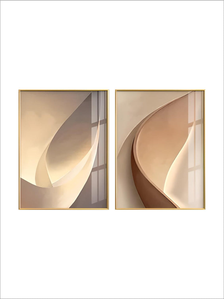 Abstract Terracotta Curves Modern Minimalist Wall Art Fine Art Canvas Prints Pictures For Living Room Hotel Room Contemporary Interior Design