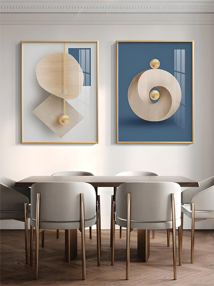 Modern Aesthetics Abstract Geometry Wall Art Fine Art Canvas Prints Posters Pictures For Modern Apartment Living Room Light Luxury Home Decor