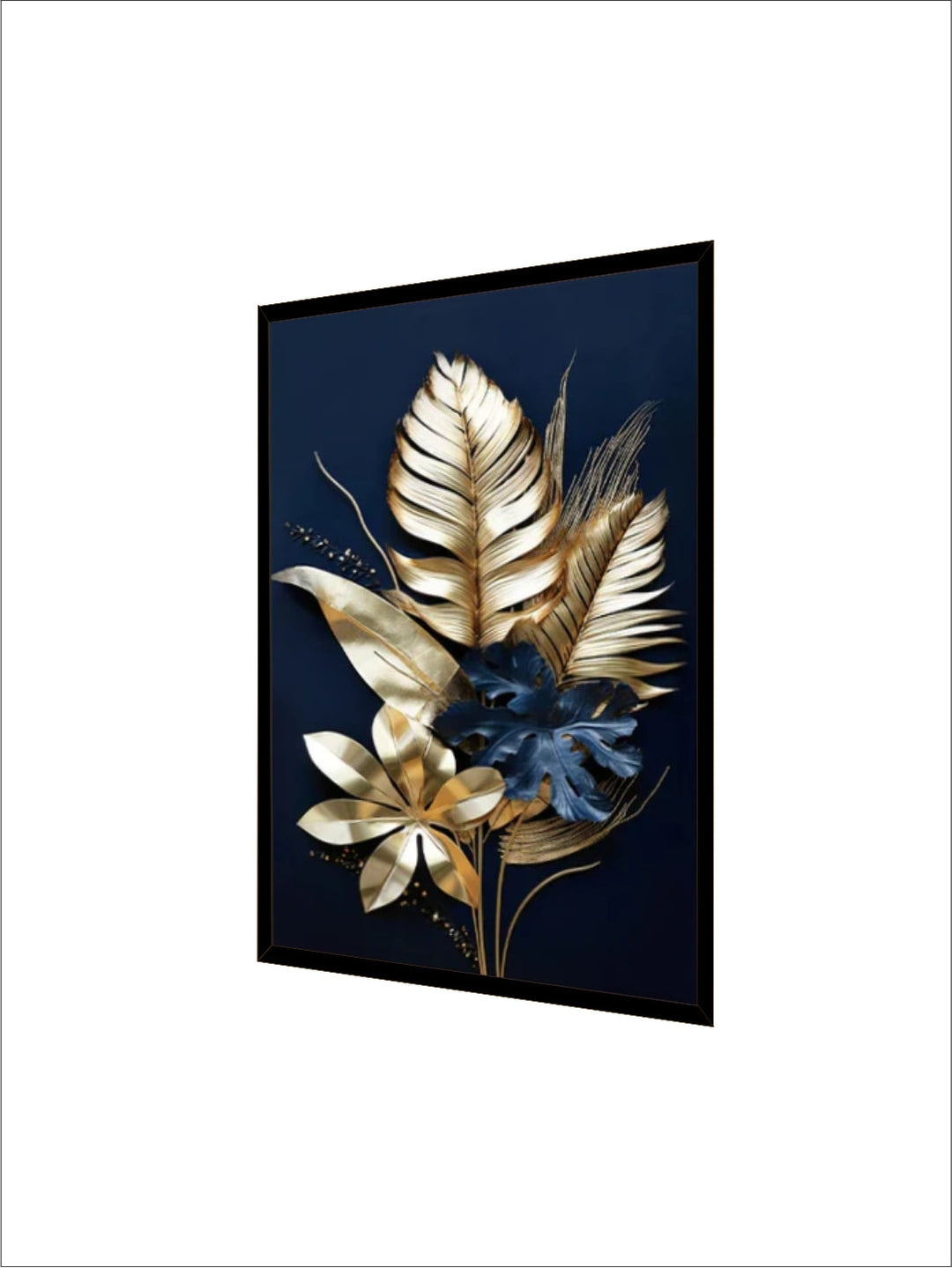 Black Golden Tropical Leaves Wall Art Fine Art Canvas Prints Modern Botanical Pictures For Luxury Living Room Dining Room Home Office Decor
