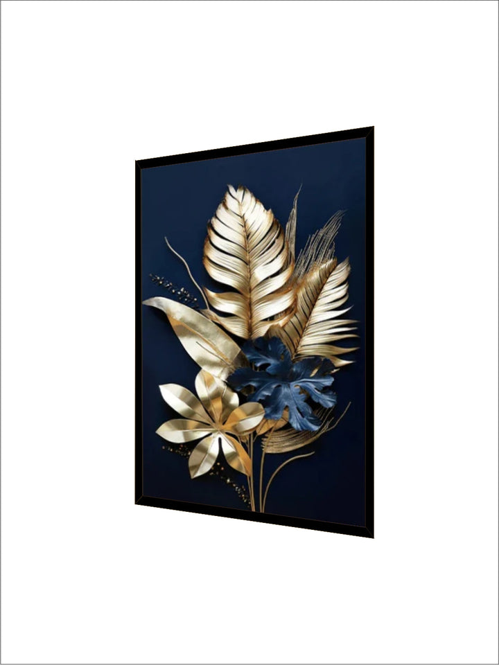 Black Golden Tropical Leaves Wall Art Fine Art Canvas Prints Modern Botanical Pictures For Luxury Living Room Dining Room Home Office Decor