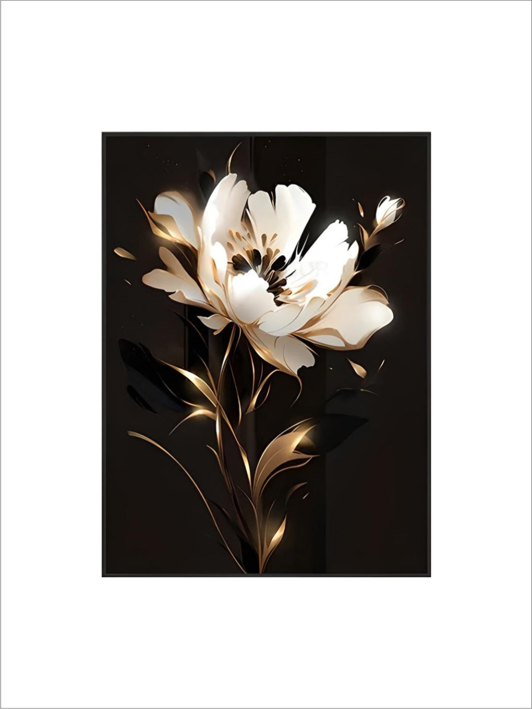 Black Golden Tropical Leaves Wall Art Fine Art Canvas Prints Modern Botanical Pictures For Luxury Living Room Dining Room Home Office Decor